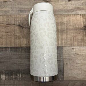 Hydrapeak Tumbler 32 oz Insulated Travel Mug White/Cream Colored Cheetah Print